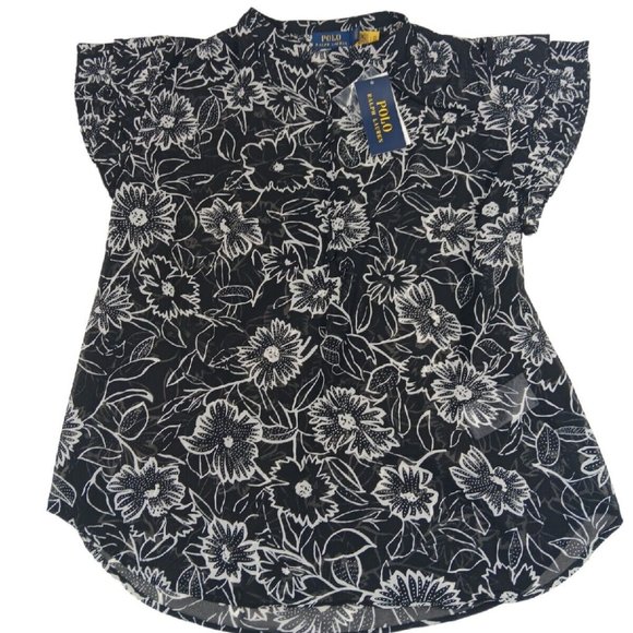 Polo Ralph Lauren Printed Floral Fly Away Blouse - Picture 5 of 6